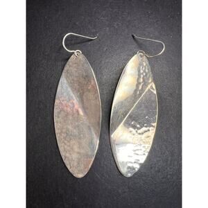 Taxco Mexico Sterling Silver 925 Bold Large Dangle Drop Modernist Earrings